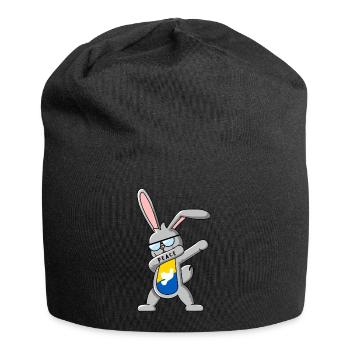 Rabbit dances DAB for peace in Ukraine - Jersey Beanie - black - Front