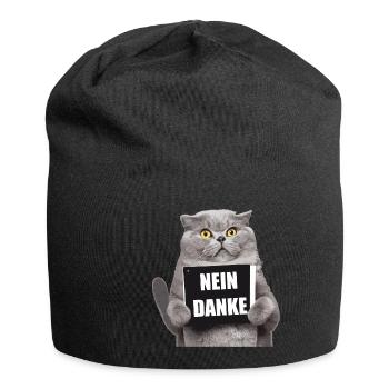 Nein Danke Katze - Jersey-Beanie - Schwarz - Vorne