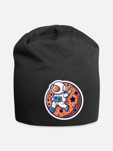 Planeten - Jersey-Beanie - Schwarz