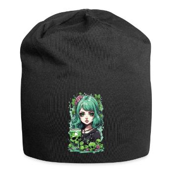 Gothic Poison Girl Anime Cocktail Mystic Design - Jersey Beanie - black - Front