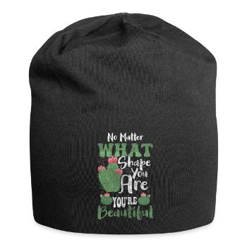 Kakteen Stachelig Sommer - Jersey-Beanie - Schwarz - Vorne