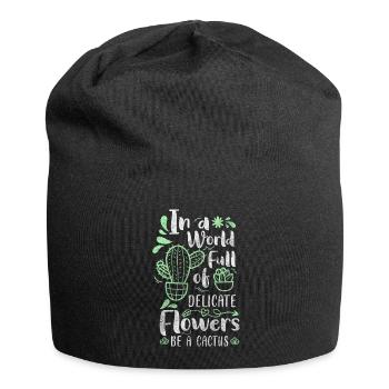 Pflanze Stacheln Gärtner Stich - Jersey-Beanie - Schwarz - Vorne