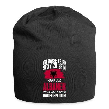 Albanische Flagge Albanischer Adler Shqiponja - Jersey-Beanie - Schwarz - Vorne