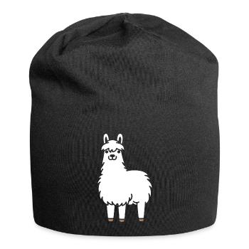 Lama - Jersey-Beanie - Schwarz - Vorne