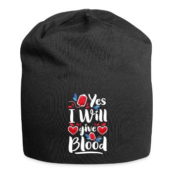 Blood Donation Lifesaver Blood Type - Jersey Beanie - black - Front