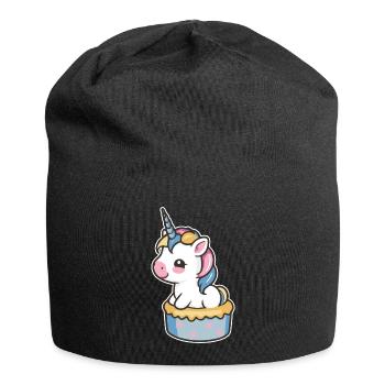 Einhorn Torte - Jersey-Beanie - Schwarz - Vorne