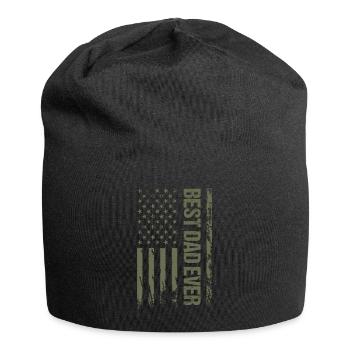 Bester Vater aller Zeiten amerikanische Militärtarnflagge - Jersey-Beanie - Schwarz - Vorne