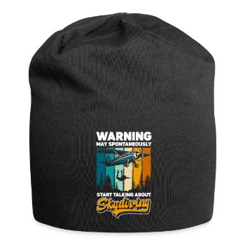 Fallschirm Sprung Extremsport Base Jump - Jersey-Beanie - Schwarz - Vorne