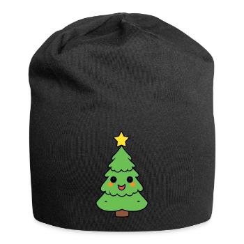 Kleiner Weihnachtsbaum - Jersey-Beanie - Schwarz - Vorne