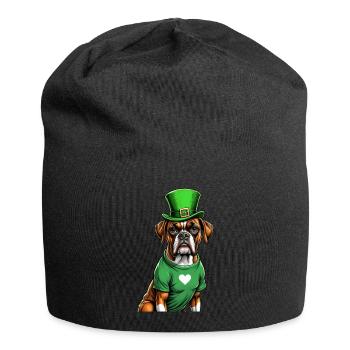 Boxer Dog St. Patrick's Day I Irish Green Hat St - Jersey-Beanie - Schwarz - Vorne