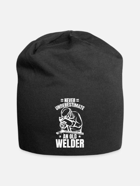 Unterschätze nie einen alten Schweißer - Jersey-Beanie - Schwarz