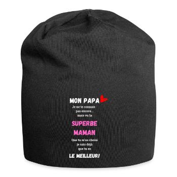 Pregnancy Announcement Gift Future Dad - Jersey Beanie - black - Front