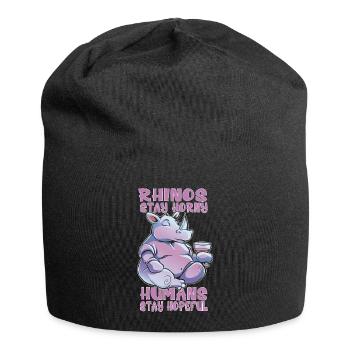 Rhinos stay horny people stay - Jersey Beanie - black - Front