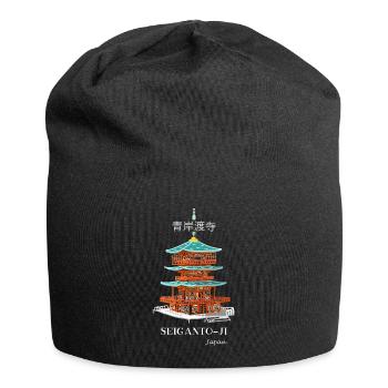 Japon, Pagode Seiganti-ji, Dessin du patrimoine mondial - Bonnet en jersey - noir - Devant