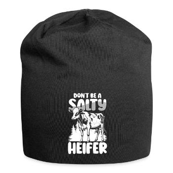 Rind Muh Tierliebe - Jersey-Beanie - Schwarz - Vorne