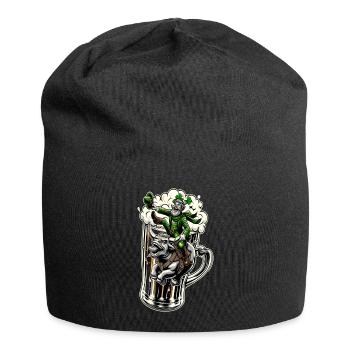 Riding Leprechaun (Irish Leprechaun) - Jersey Beanie - black - Front
