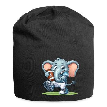 Cute American Football Player Elephant - Jersey Beanie - black - Front