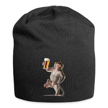 Affe Bier - Jersey-Beanie - Schwarz - Vorne
