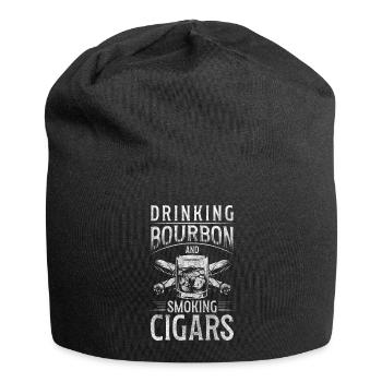Rauchen Qualmen Rauchverbot Nervös - Jersey-Beanie - Schwarz - Vorne