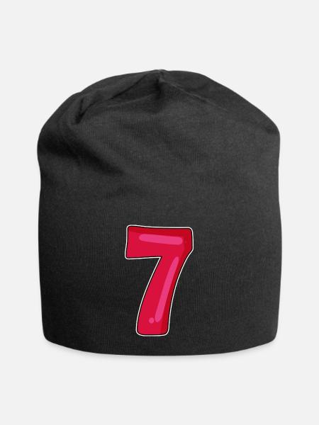 7 - Jersey-Beanie - Schwarz