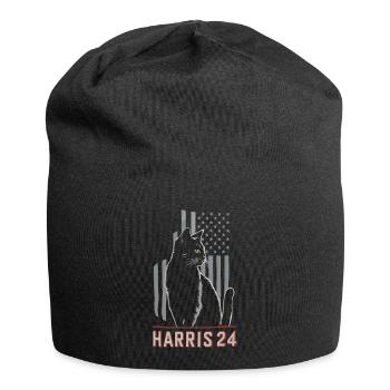 Kamala Harris 24 Cat Lady Supporter - Jersey-Beanie - Schwarz - Vorne