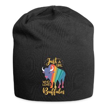 Nur ein Mädchen, das Buffalos liebt Büffel - Jersey-Beanie - Schwarz - Vorne