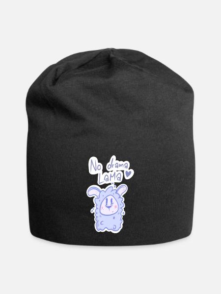 No Drama Lama – Dein chilliger Begleiter für stres - Jersey-Beanie - Schwarz