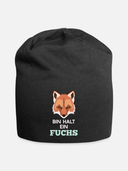 Bin halt ein Fuchs Rotfuchs Klug Clever - Jersey-Beanie - Schwarz