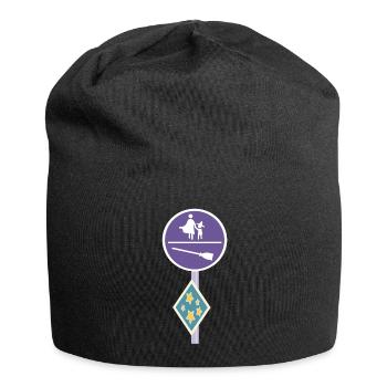 Straßenschild einer magischen Welt - Jersey-Beanie - Schwarz - Vorne