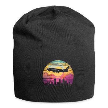 Meine Erste Flugreise Erstes Mal Fliegen - Jersey-Beanie - Schwarz - Vorne