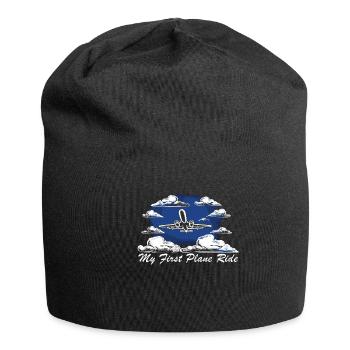 Meine Erste Flugreise Erstes Mal Fliegen - Jersey-Beanie - Schwarz - Vorne
