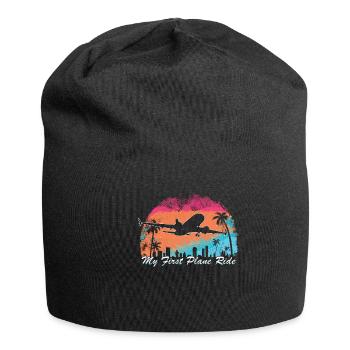 My First Flight First Time Flying - Jersey Beanie - black - Front
