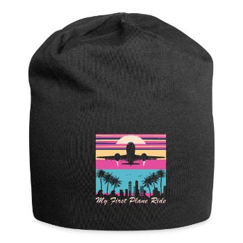 My First Flight First Time Flying - Jersey Beanie - black - Front