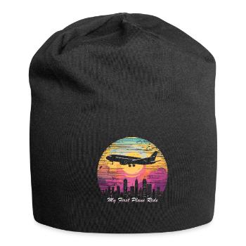 My First Flight First Time Flying - Jersey Beanie - black - Front
