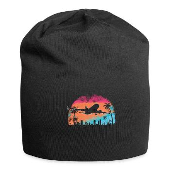 My First Flight First Time Flying - Jersey Beanie - black - Front