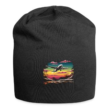 Meine Erste Flugreise Erstes Mal Fliegen - Jersey-Beanie - Schwarz - Vorne
