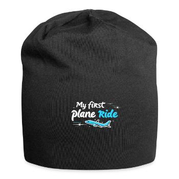 My First Flight First Time Flying - Jersey Beanie - black - Front
