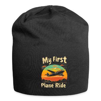 Meine Erste Flugreise Erstes Mal Fliegen - Jersey-Beanie - Schwarz - Vorne