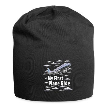 Meine Erste Flugreise Erstes Mal Fliegen - Jersey-Beanie - Schwarz - Vorne