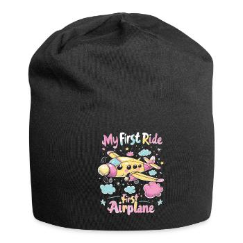 My First Flight First Time Flying - Jersey Beanie - black - Front