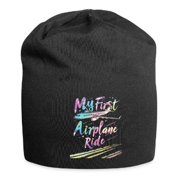 Meine Erste Flugreise Erstes Mal Fliegen - Jersey-Beanie - Schwarz - Vorne