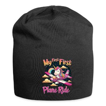 Meine Erste Flugreise Erstes Mal Fliegen - Jersey-Beanie - Schwarz - Vorne