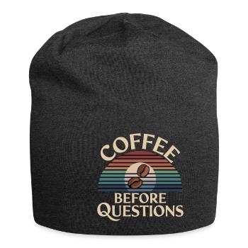 Coffee Before Questions 13 - Jersey-Beanie - Anthrazit - Vorne