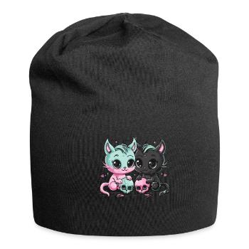 Kawaii Cat Pastel Goth Devilish - Jersey Beanie - black - Front