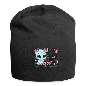 Kawaii Cat Pastel Goth Devilish - Jersey Beanie - black - Front