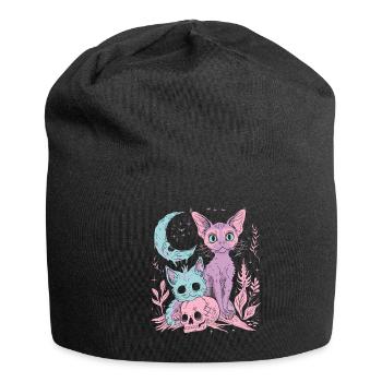 Kawaii Cat Pastel Goth Devilish - Jersey Beanie - black - Front