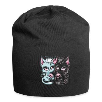Kawaii Cat Pastel Goth Devilish - Jersey Beanie - black - Front