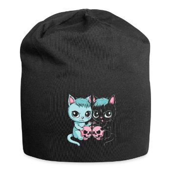 Kawaii Cat Pastel Goth Devilish - Jersey Beanie - black - Front