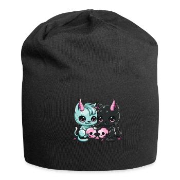 Kawaii Cat Pastel Goth Devilish - Jersey Beanie - black - Front