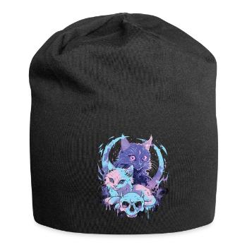 Kawaii Cat Pastel Goth Devilish - Jersey Beanie - black - Front
